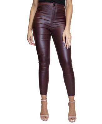 Almost Famous - Juniors' Coated High-Rise Skinny Jeans