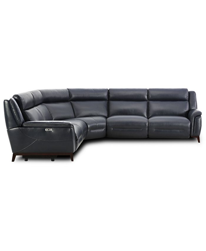 Furniture CLOSEOUT! Lond 5Pc. Leather Sectional with 3 Power Recliners