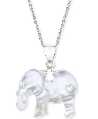 mother of pearl elephant pendant