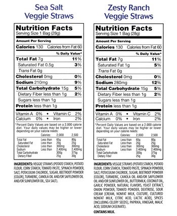 Garden Veggie Straws Variety Pack, 1 oz, 30 Count