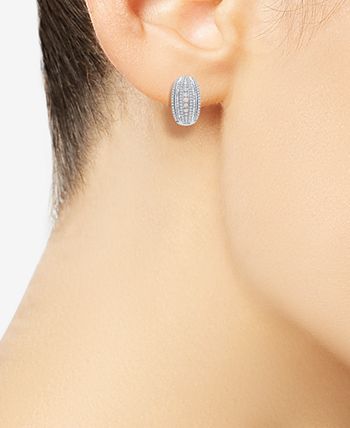 Wrapped in Love - Diamond Curved Hoop Earrings (1 1/2 ct. t.w.) in Sterling Silver