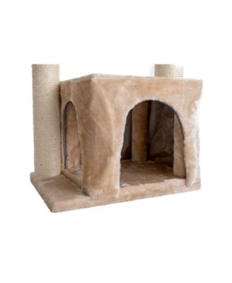 Classic Real Wood Cat Tree A3207, 32-Inch Beige - Perfect for Your Feline Friend affordable cattower