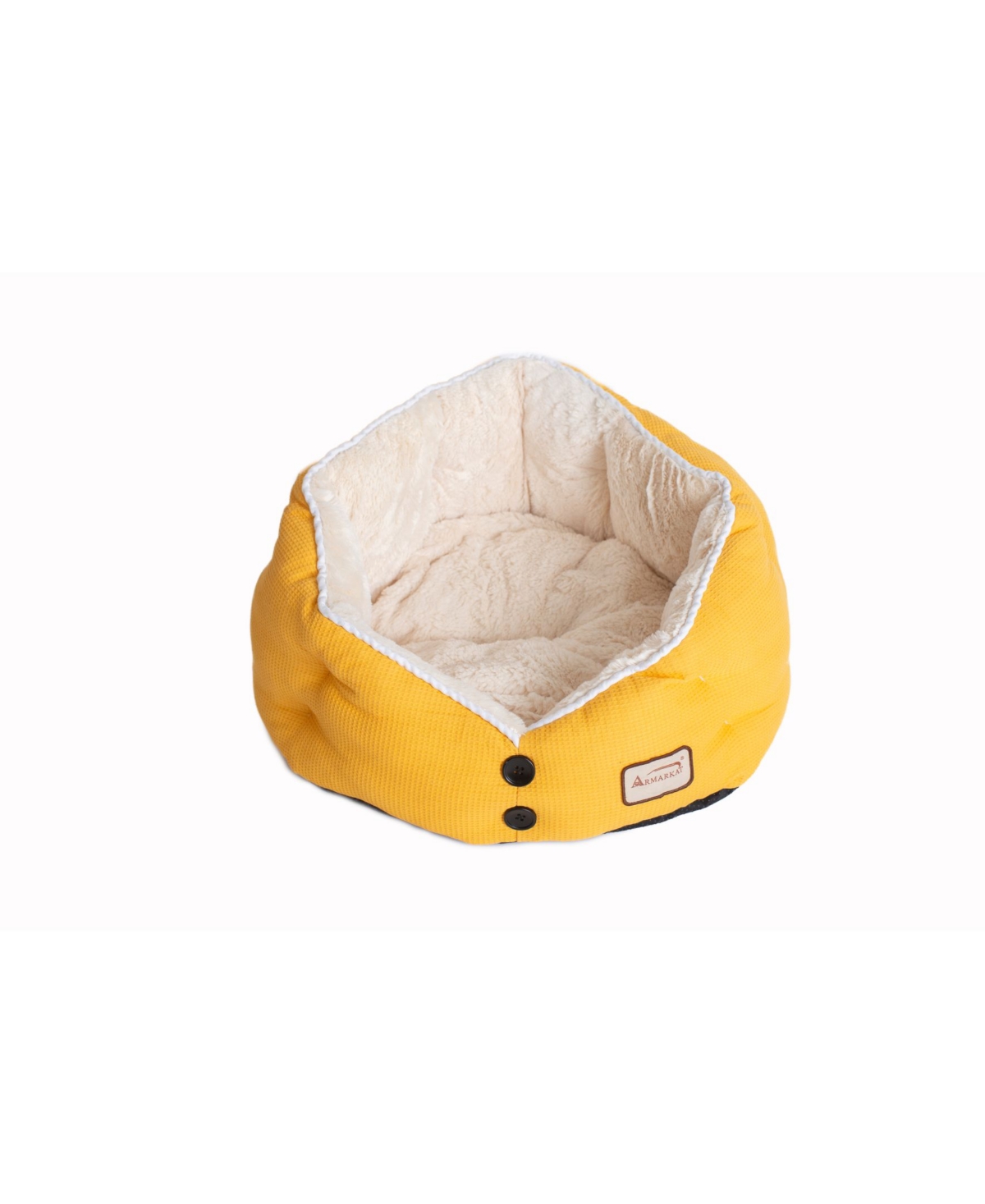 Bolster Pet Bed for Cats and Small Dogs - Yellow