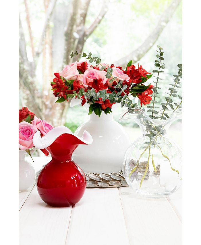 VIETRI - Vietri Hibiscus Glass Red Small Fluted Vase