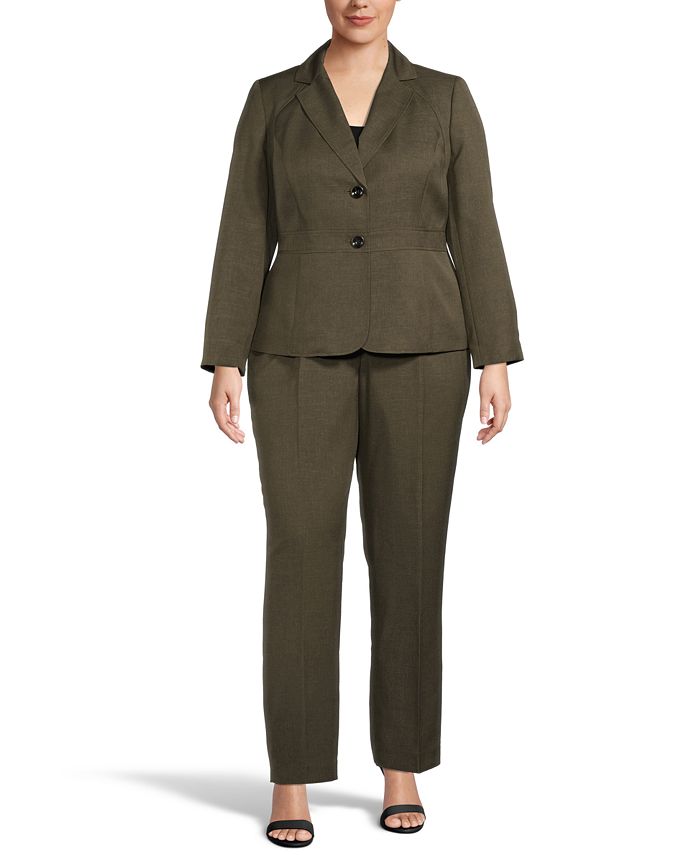 Le Suit Plus Size Two-Button Pant Suit - Macy's