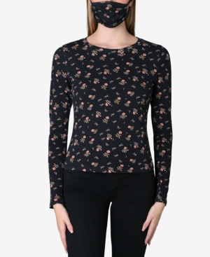 image of Ultra Flirt Juniors- Printed Top With Matching Face Mask