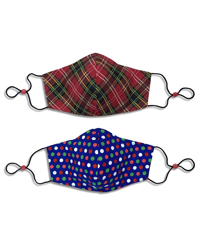 Calabrum Adult Cotton Reversible Tartan Cone Face Mask, 2 Pack Macy's
