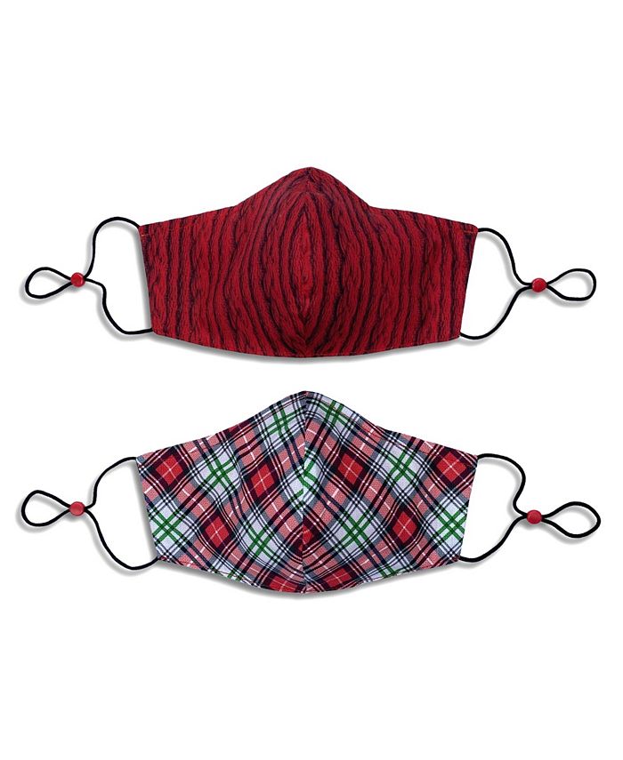 Calabrum Adult Cotton Reversible Plaid Cone Face Mask, 2 Pack Macy's