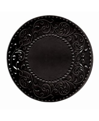 16 Piece Stoneware Scroll Dinnerware Set, Service for 4