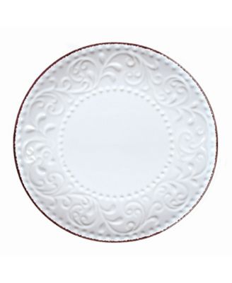 16 Piece Stoneware Scroll Dinnerware Set, Service for 4