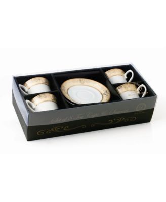 Floral 8 Piece 8oz Tea or Coffee Cup and Saucer Set, Service for 4