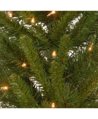 National Tree Company 4' Lehigh Valley Pine Entrance Tree in a  Dark Bronze Urn with 50 Clear Lights- Set of 2