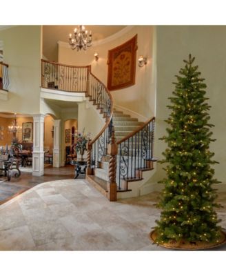 National Tree Company 6.5' Feel Real  Prescott Pencil Slim Hinged Tree with 300 Clear Lights