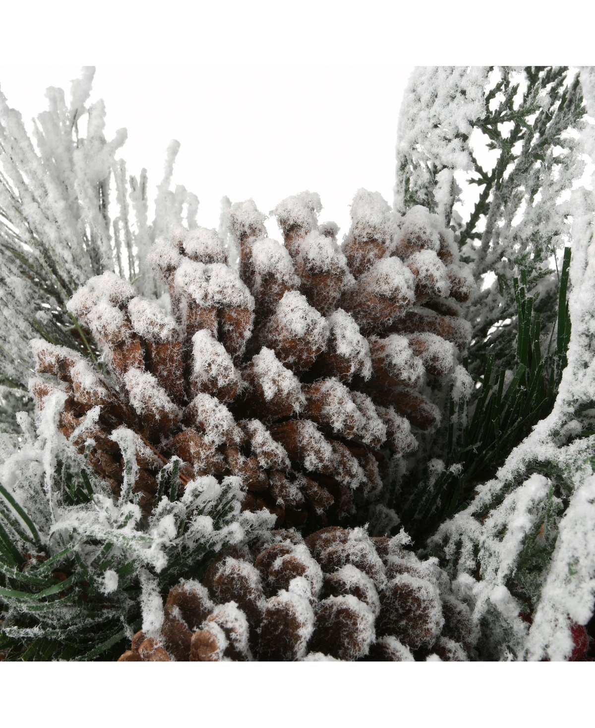 NATIONAL TREE COMPANY SNOWY BEDFORD URN FILLER WITH BATTERY OPERATED LED LIGHTS