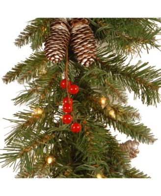 9' x 10" Frosted Berry Garland with 100 Clear Lights