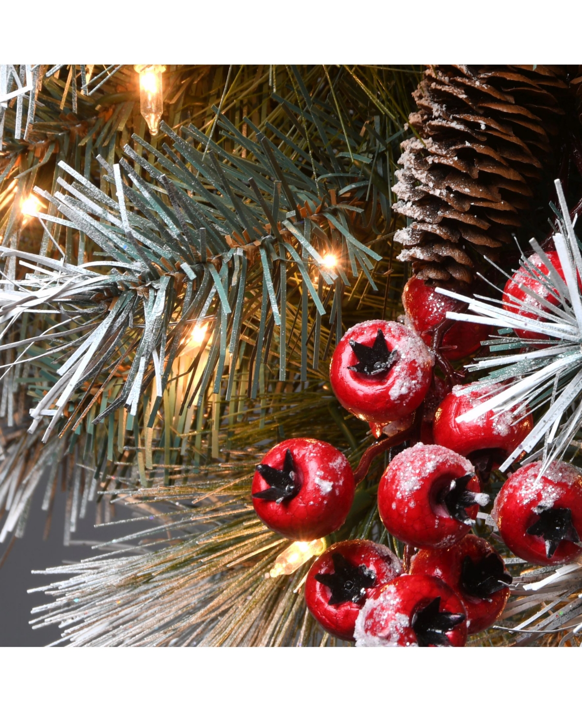 National Tree Company Snowy Glacier Pine Tree With Battery Operated Led Lights In Green