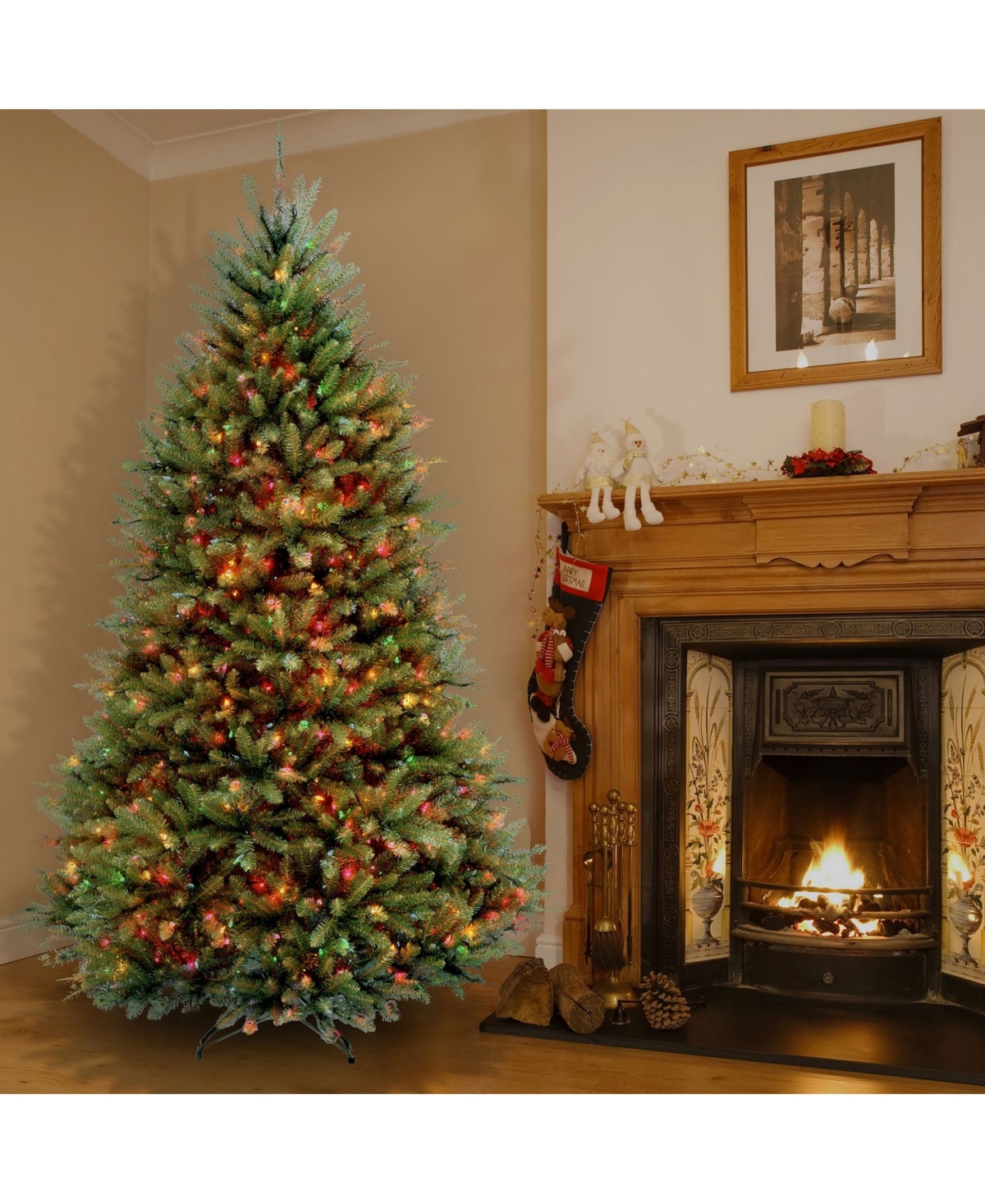 National Tree Dunhill Fir Hinged Tree with 650 Multi Lights