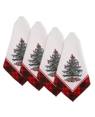Spode Christmas Tree Tartan Multicolored Napkins, Set of 4 - Macy's