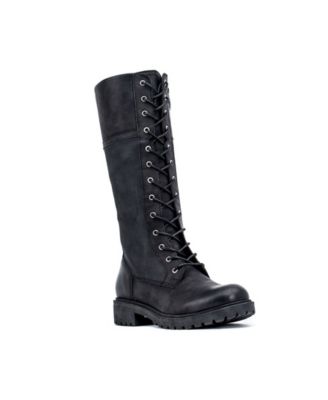 women's lace up tall combat boots