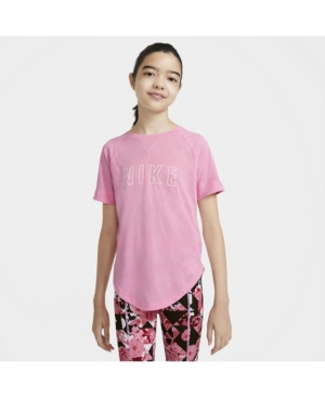 image of Nike Dry-Fit Trophy Big Girl-s Graphic Short-Sleeve Training Top
