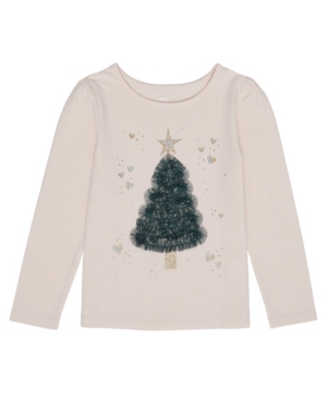 image of Epic Threads Toddler Girls Long Sleeve Christmas Tree Graphic Tee