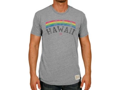 Retro Brand - Hawaii Warriors Men's Vintage Rainbow Tri-Blend T-Shirt