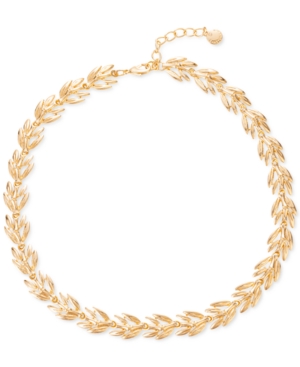 image of Charter Club Gold-Tone Leaf All-Around Necklace, 17