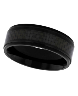image of Macy-s Men-s Weave Inlay Lightweight Titanium Wedding Band