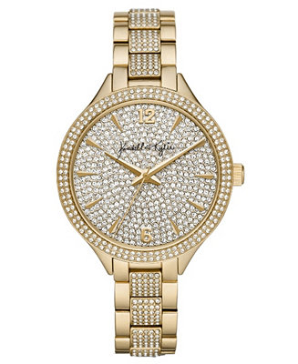 Kendall + Kylie Women's Gold Tone Crystal Embellished Stainless Steel ...