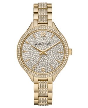 image of Women-s Kendall + Kylie Gold Tone Crystal Embellished Stainless Steel Strap Analog Watch 40mm