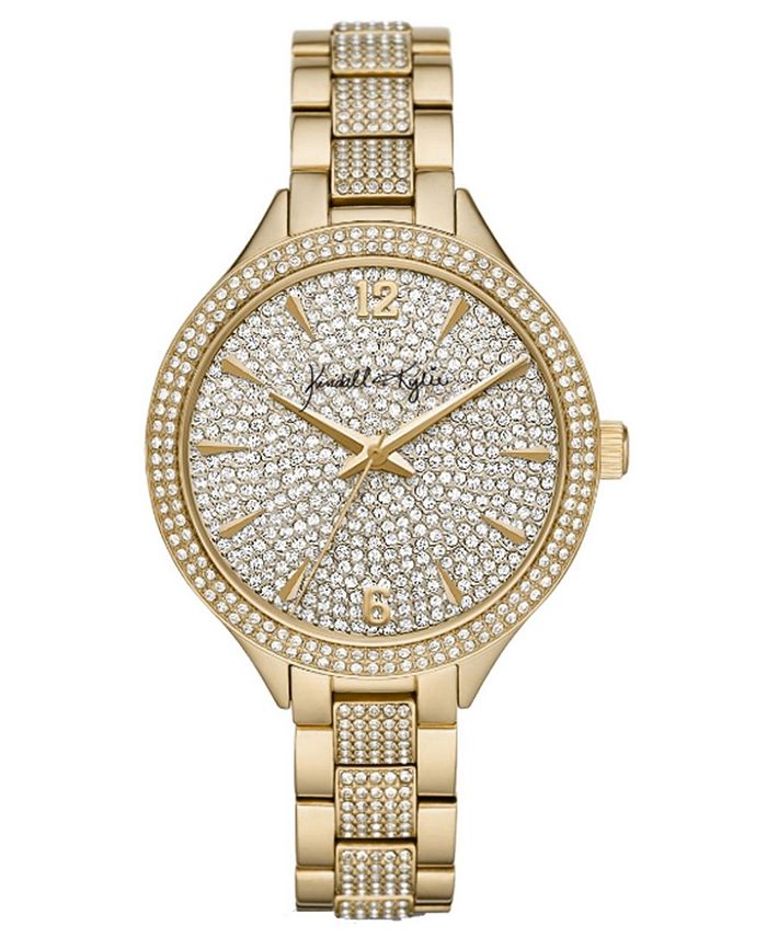 Kendall + Kylie Women's Gold Tone Crystal Embellished Stainless Steel ...