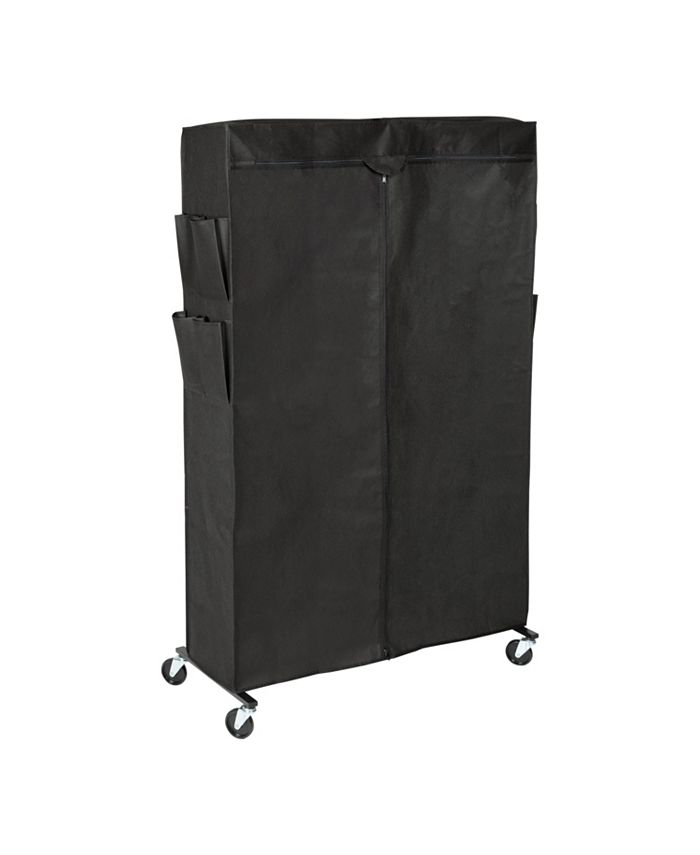 Honey Can Do Rolling Shoe Rack and Shoe Rack Cover Up to 50 Pairs of