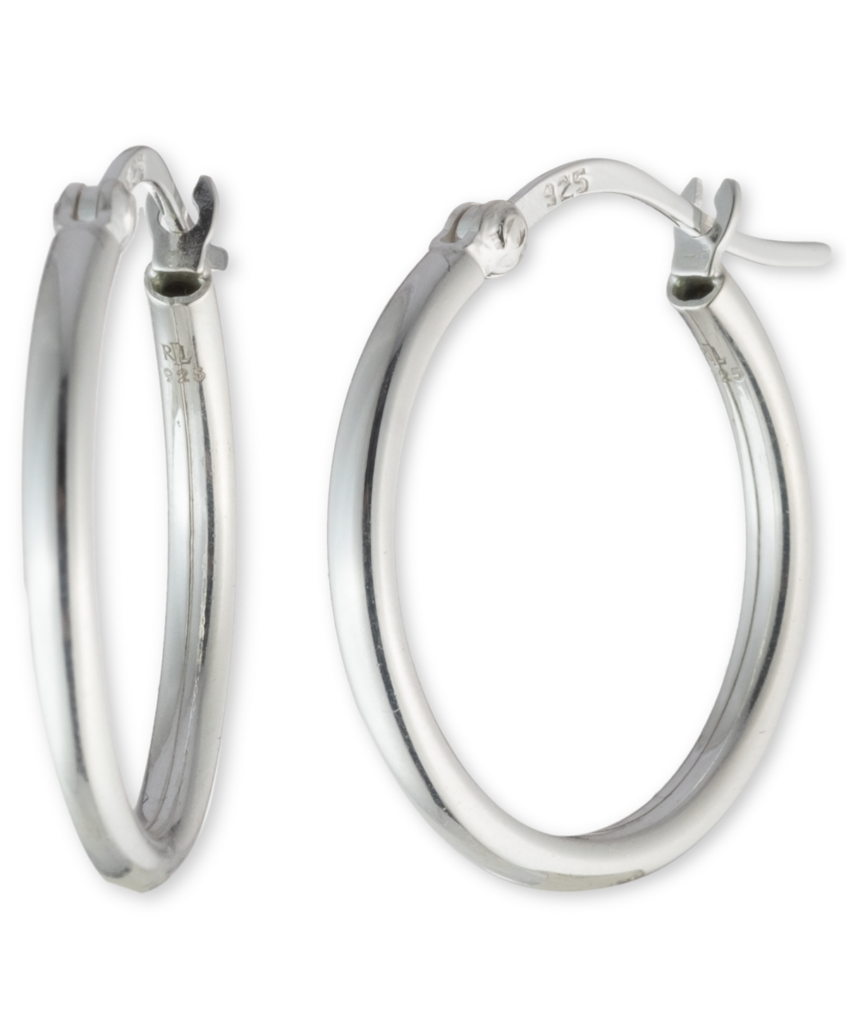 Lauren Ralph Lauren Small Polished Hoop Earrings in Sterling Silver, 1" - Silver
