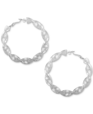 image of Guess Twisted Large Hoop Earrings, 2.25