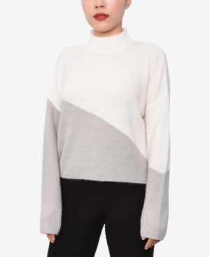 image of Planet Gold Juniors- Colorblocked Mock Neck Sweater