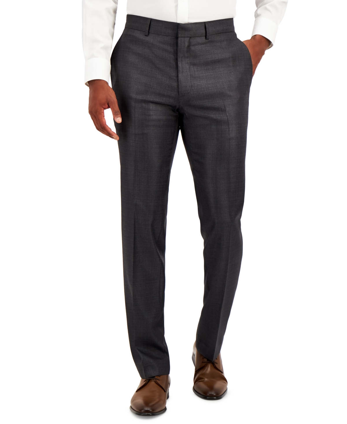 Shop Kenneth Cole Reaction Men's Techni-cole Suit Separate Slim-fit Pants In Charcoal