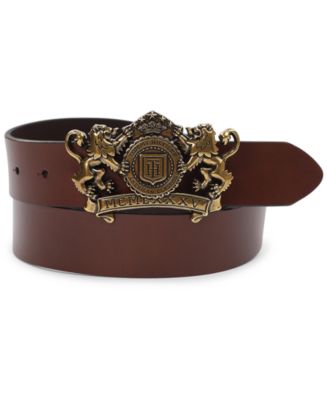 Hilfiger Men's Leather Plaque Belt - Macy's