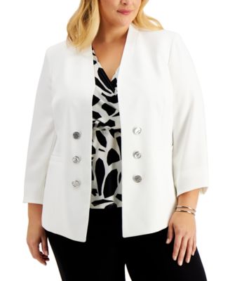 plus size double breasted jacket
