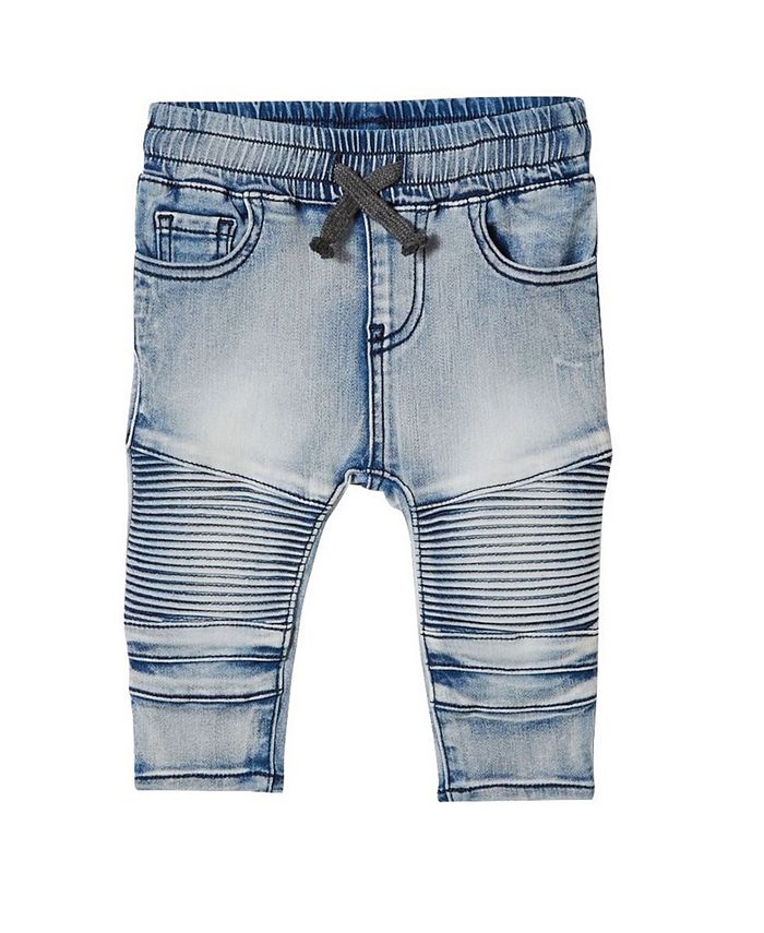 enkelt side sikkerhedsstillelse COTTON ON Baby Boys Jay Moto Jeans With Drawstring - Macy's