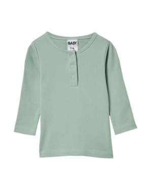 image of Cotton On Baby Girls Aiden Long Sleeve Placket Top