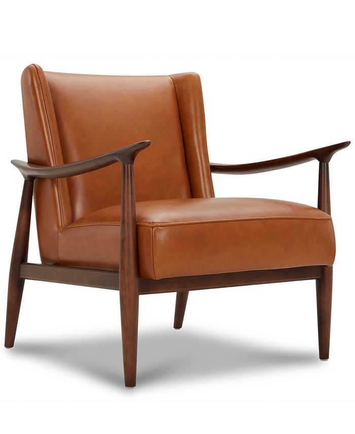 Furniture Jollene Leather Winged Accent, Living Room Chairs Macys Furniture