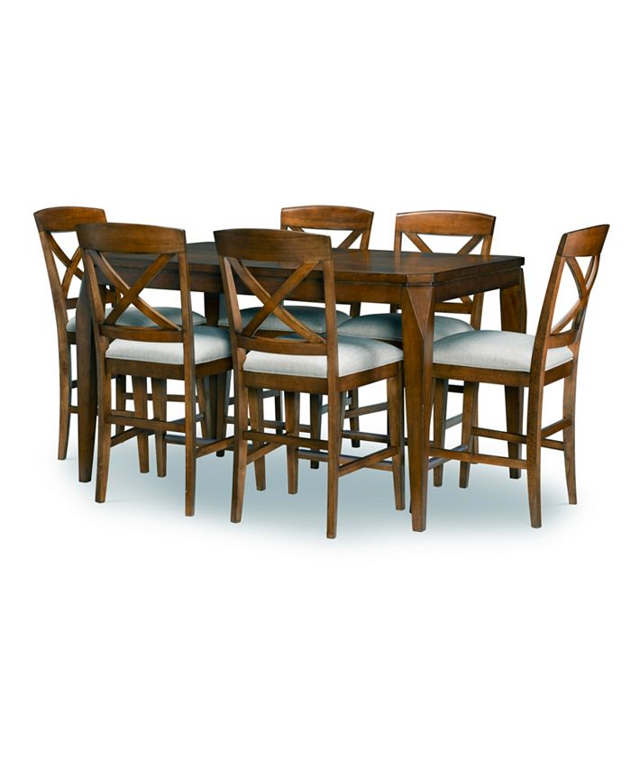 Furniture Highland Pub Dining Table 7Pc. ( PubTable & 6 Side Chair
