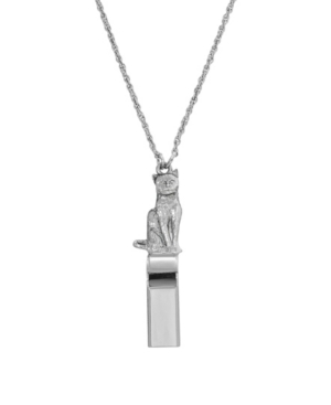 image of 2028 Women-s Silver Tone Cat Whistle Necklace