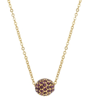 image of 2028 Women-s Gold Tone Multi Purple Crystal Spinning Ball Drop Necklace