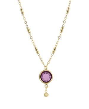 image of 2028 Women-s Gold Tone Purple Channel Drop Y Necklace