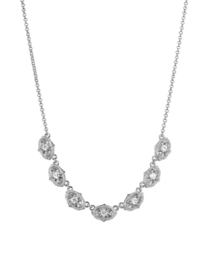 image of 2028 Women-s Silver Tone Crystal Collar Necklace