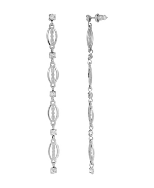 image of 2028 Women-s Silver Tone Crystal Linear Drop Earring