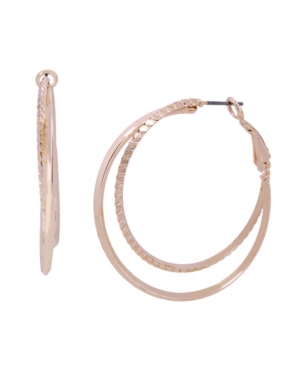 image of Overlapped Textured Hoop Earrings