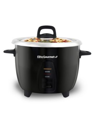 Elite Gourmet 10-Cup Rice Cooker with Stainless Steel Cooking Pot