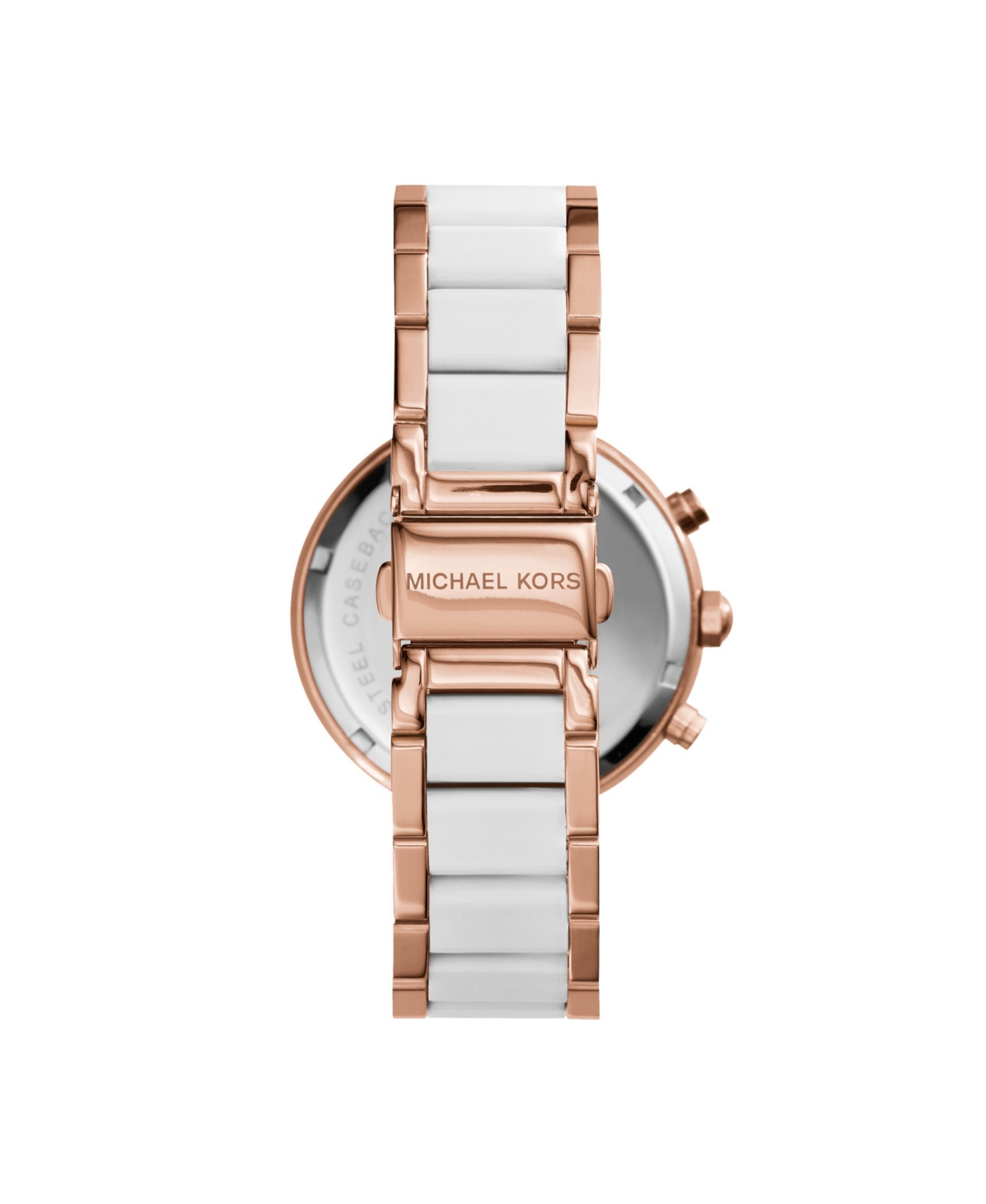 Shop Michael Kors Women's Parker Chronograph Two-tone Stainless Steel Bracelet Watch 39mm In Two Tone